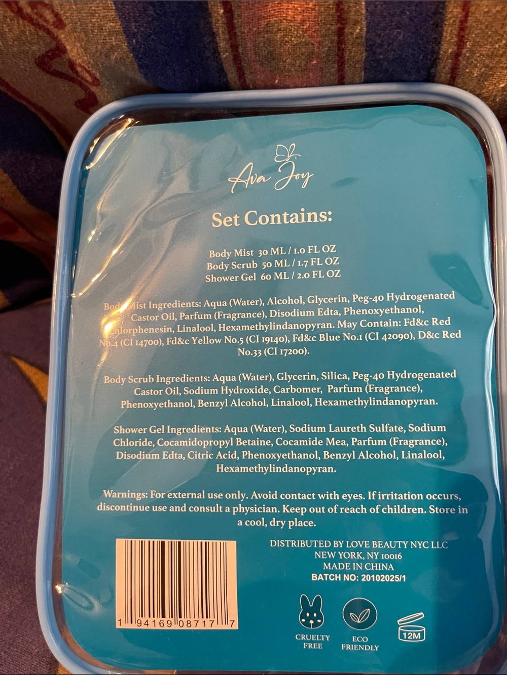 Ava Joy Travel Bath Set Ocean & Coconut- Teal Case - Picture 2 of 6